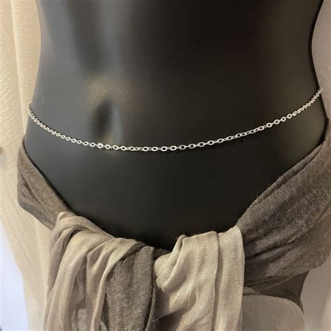 silver waist chain belt|chain that goes around waist.